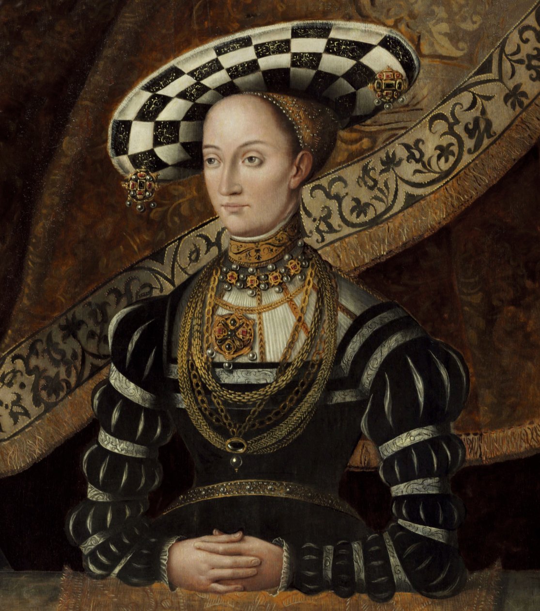 Német: Doppelbildnis Philipps des Großmütigen und seine Frau Christine, geborene Herzog von Sachsen Philipps des Großmütigen és felesége Christine kettős portréja alkotó: Jost vom Hoff