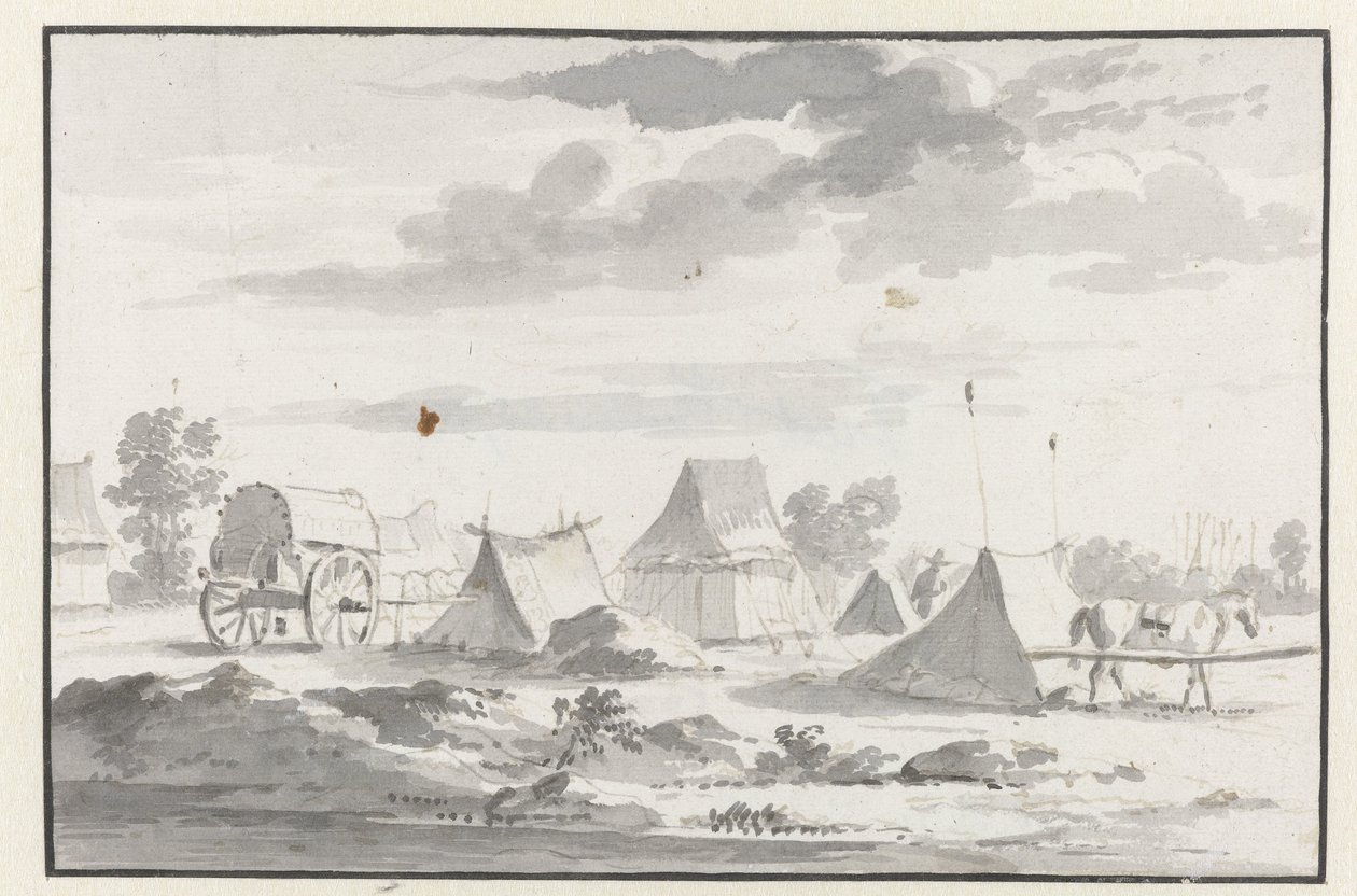 Kilátás a Willem III hadsereg táborára Leuven közelében alkotó: Josua de Grave (circle of)