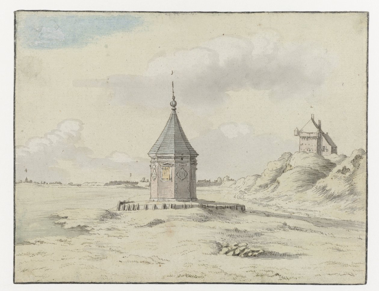 Kilátás a Stadsfonteinre ("városi szökőkút"), Bergen op Zoom alkotó: Josua de Grave (possibly)