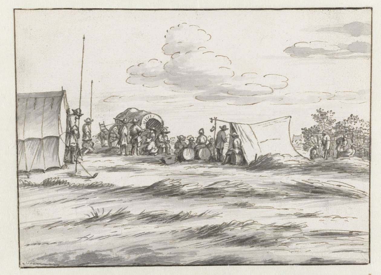 Kilátás a Willem III hadsereg táborára Leuven közelében alkotó: Josua de Grave