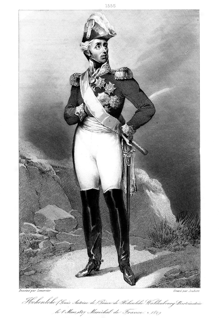 Louis Aloysius, Hohenlohe-Waldenburg-Bartenstein hercege 1765-1829, Franciaország marsallja, 1839. alkotó: Joubert