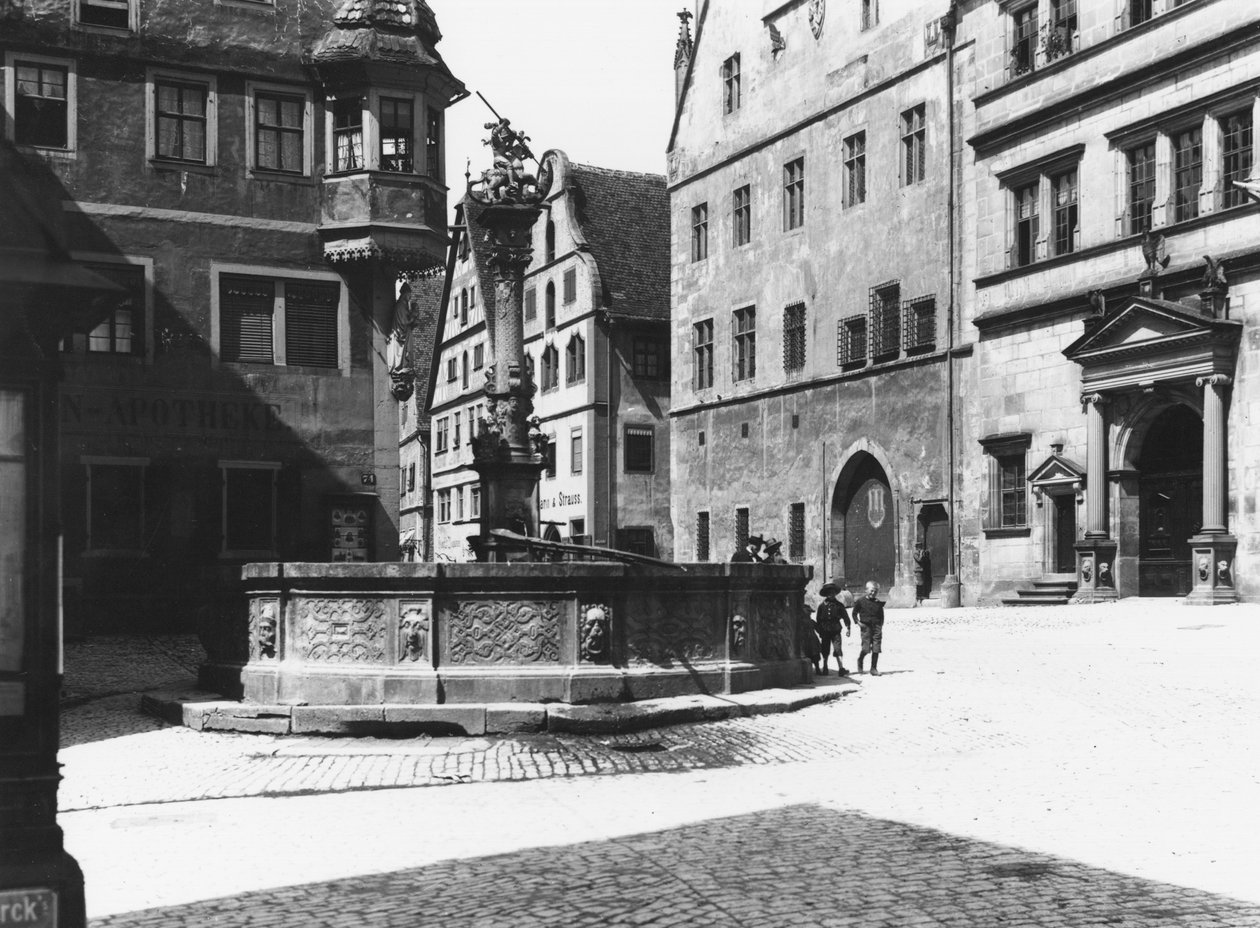 St. Georgs-kút, Rothenburg ob der Tauber, 1910 körül alkotó: Jousset