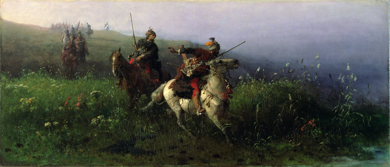 A felderítésről, 1876 alkotó: Jozef Brandt
