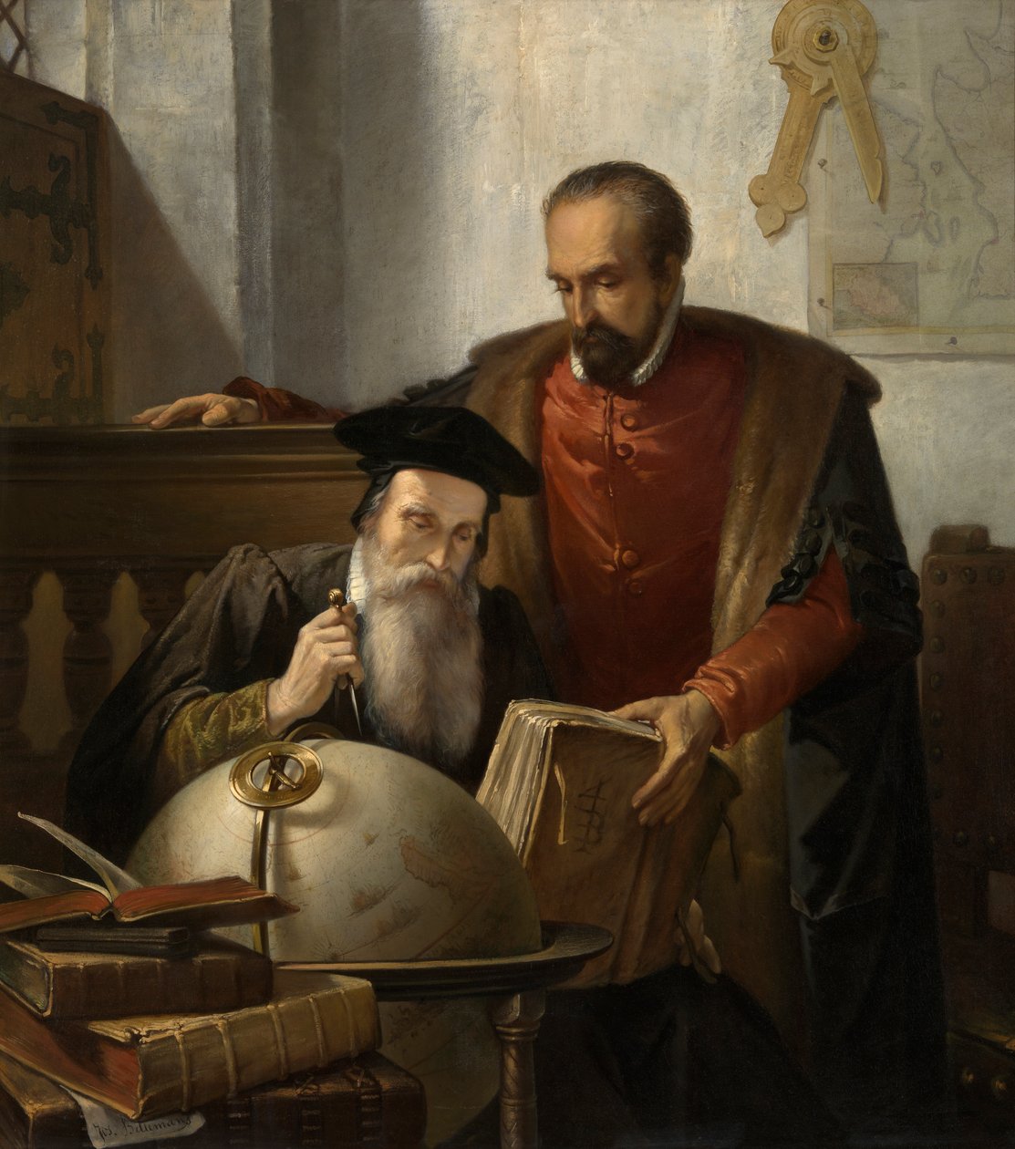 Mercator és Ortelius (olaj, vászon) alkotó: Jozef (1816 88) Bellemans