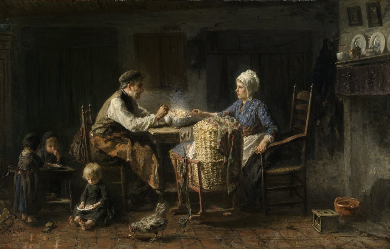 The Frugal Meal (olaj, vászon) alkotó: Jozef (1824 1911) Israels