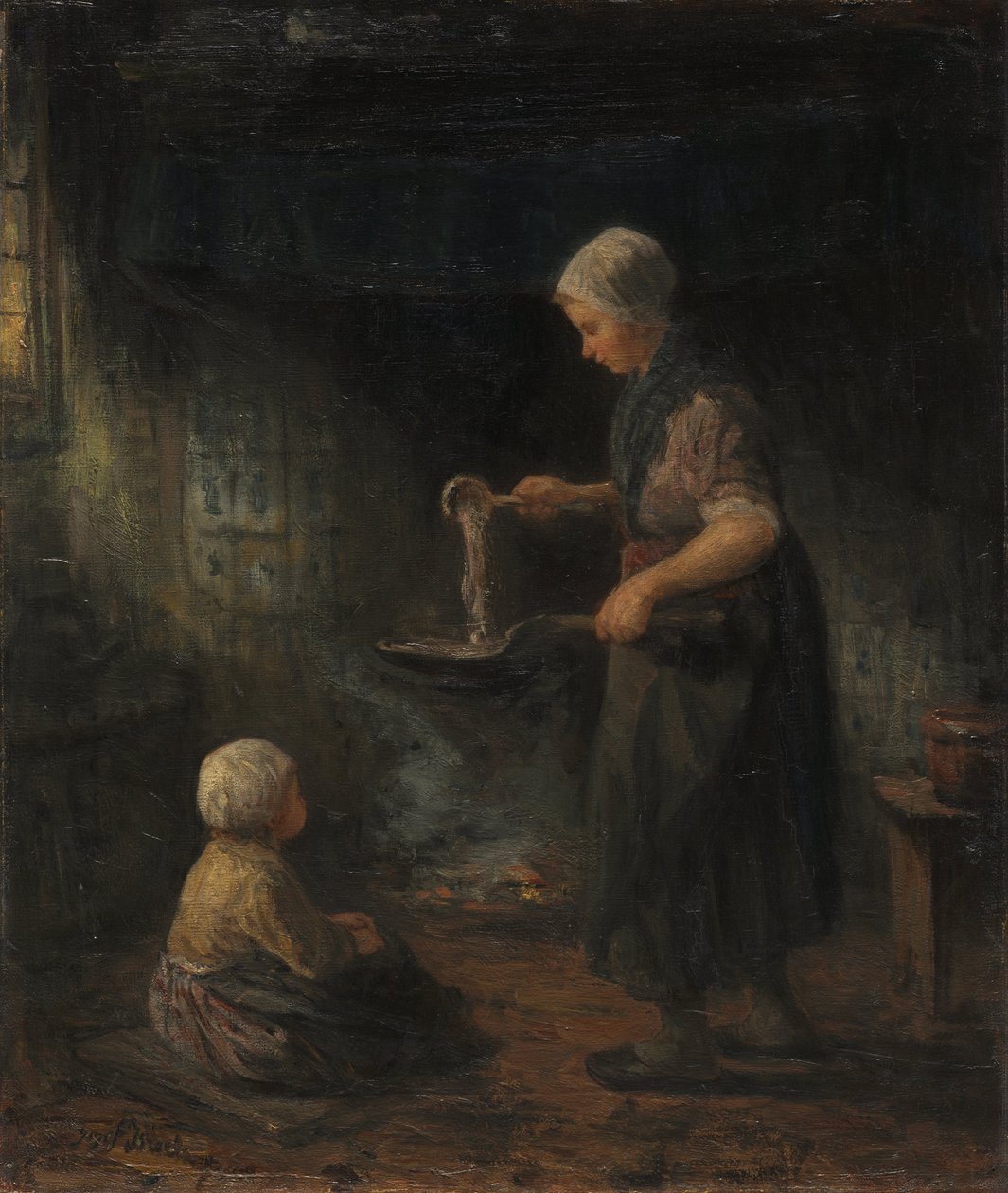 A palacsinta c. 1875 (olaj, szövet) alkotó: Jozef (1824 1911) Israels