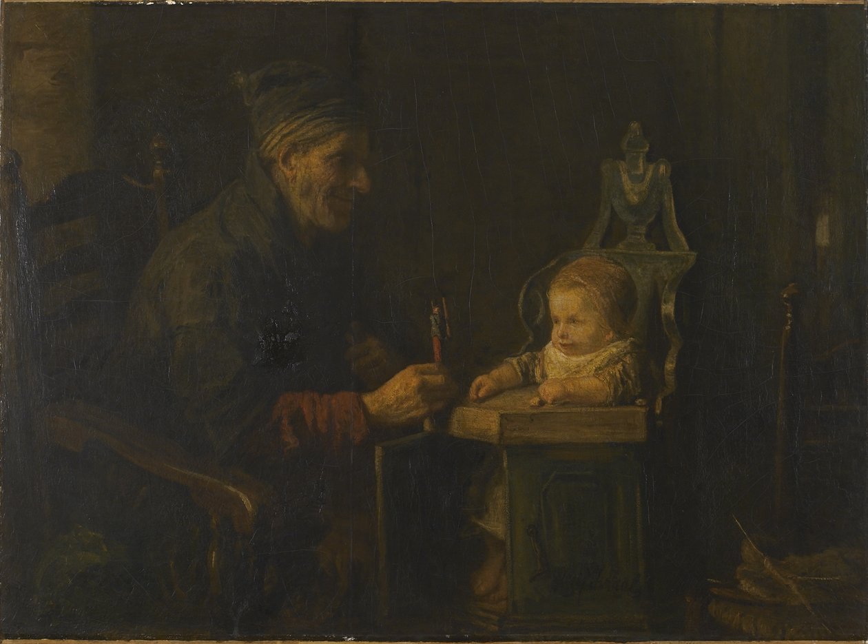 Öregember és csecsemő alkotó: Jozef Israëls