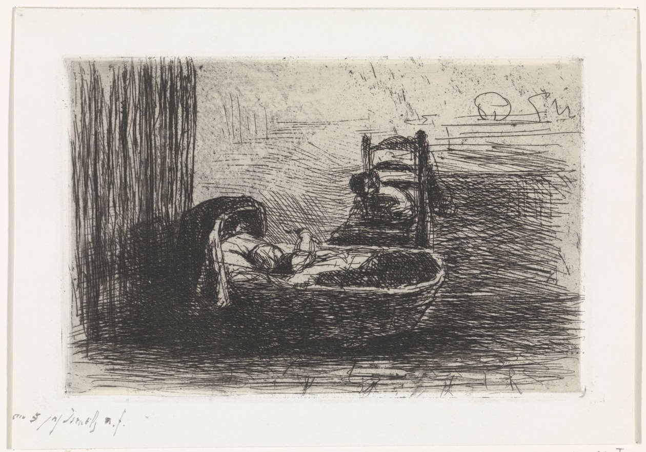 súlyú gyerek alkotó: Jozef Israëls (signed by artist)