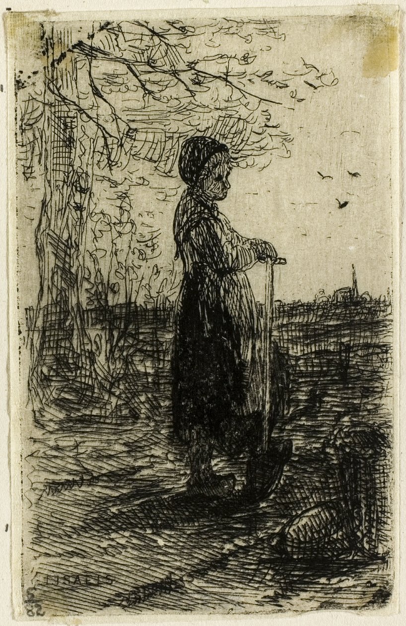 Lány ásóval alkotó: Jozef Israëls