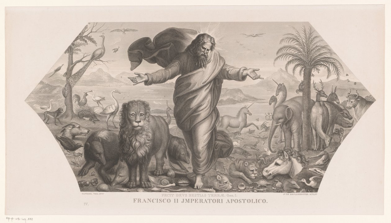 Az állatok teremtése Fecit deus bestias terrae (cím a tárgyon) Létrehozás (sorozat címe) alkotó: Jozef Karel De Meulemeester