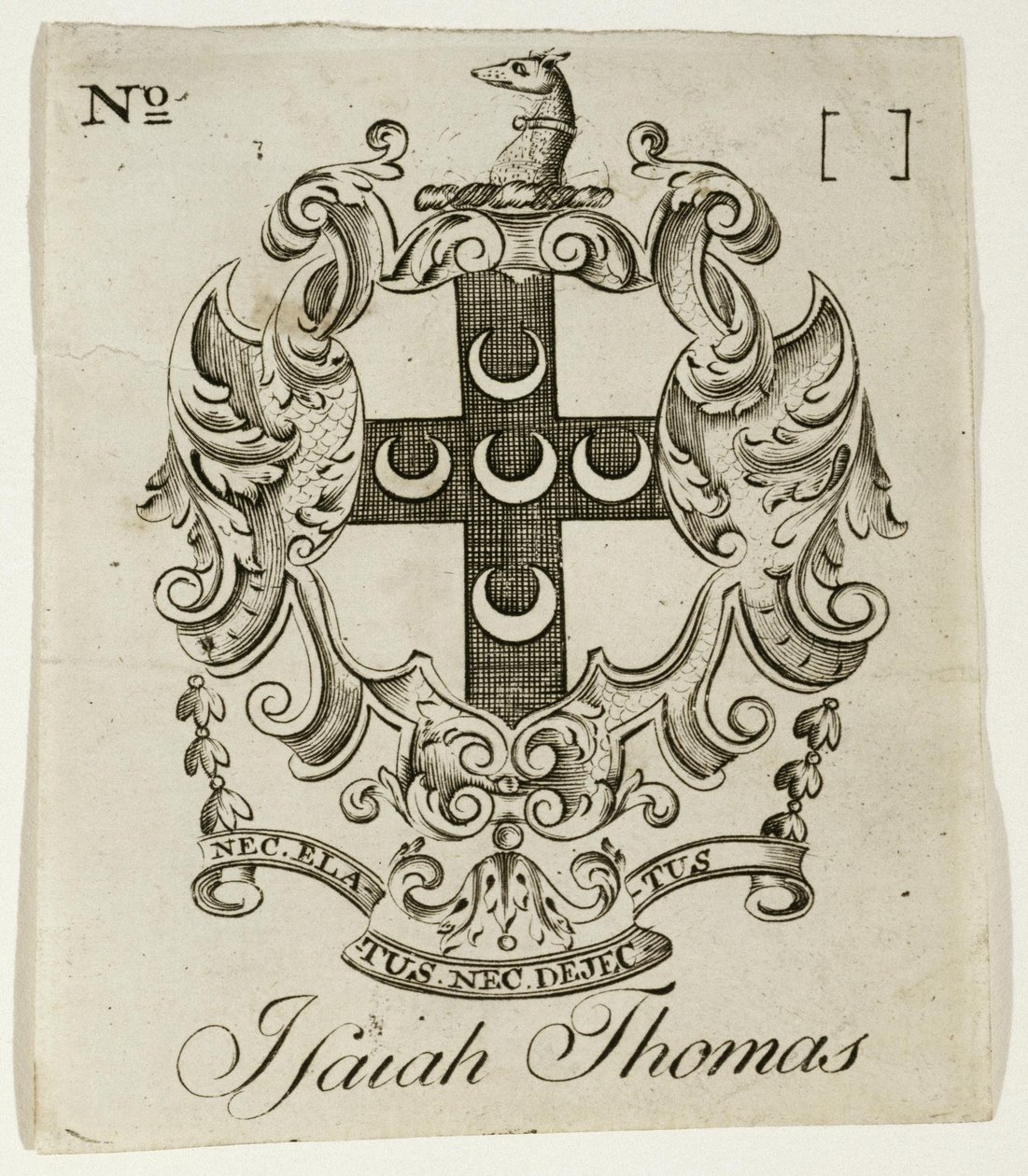 Könyvtábla Isaiah Thomas számára (1749-1831) alkotó: Jr. Paul Revere