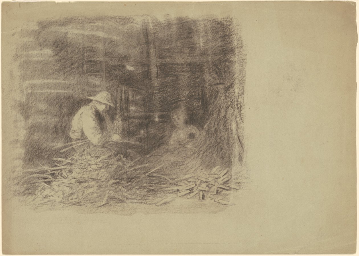 Gazdálkodók, akik kukoricát dobnak [recto] alkotó: Jr. Enoch Wood Perry