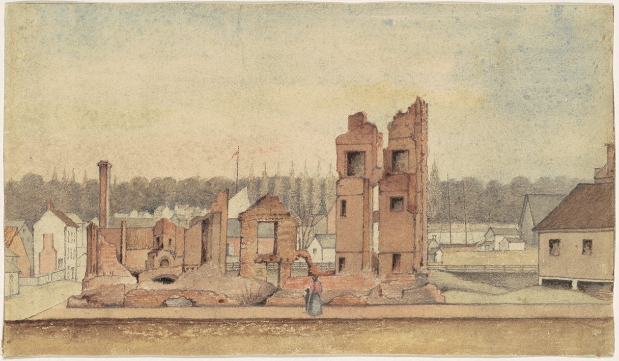 Egy kocsma romjai, Petersburg, Virginia alkotó: Jr. William Skinner Simpson