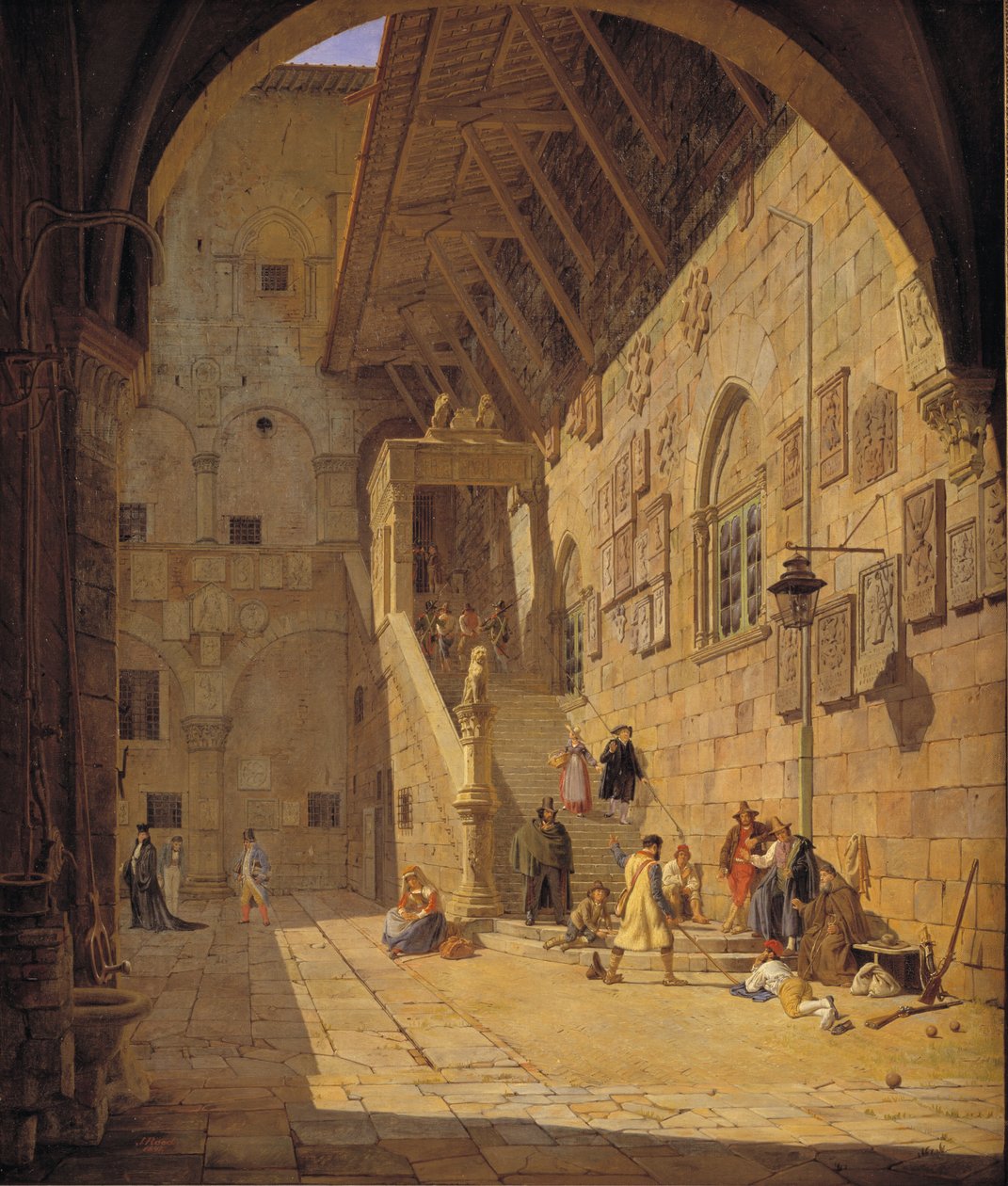 A Palazzo del Bargello udvara. Firenze alkotó: Jørgen Roed