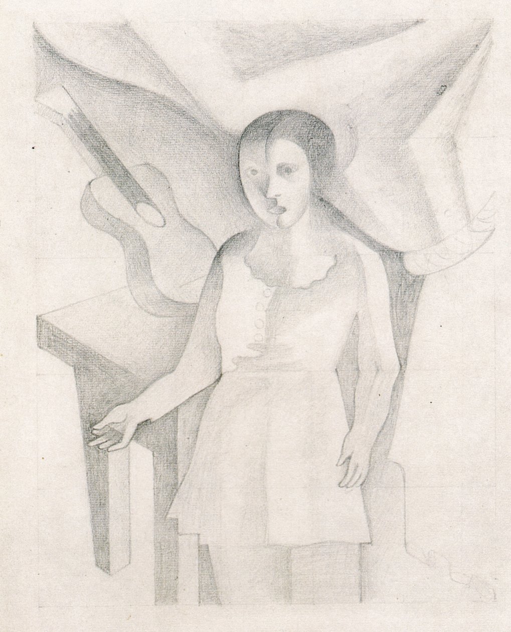 Fiatal lány és gitárok alkotó: Juan Gris