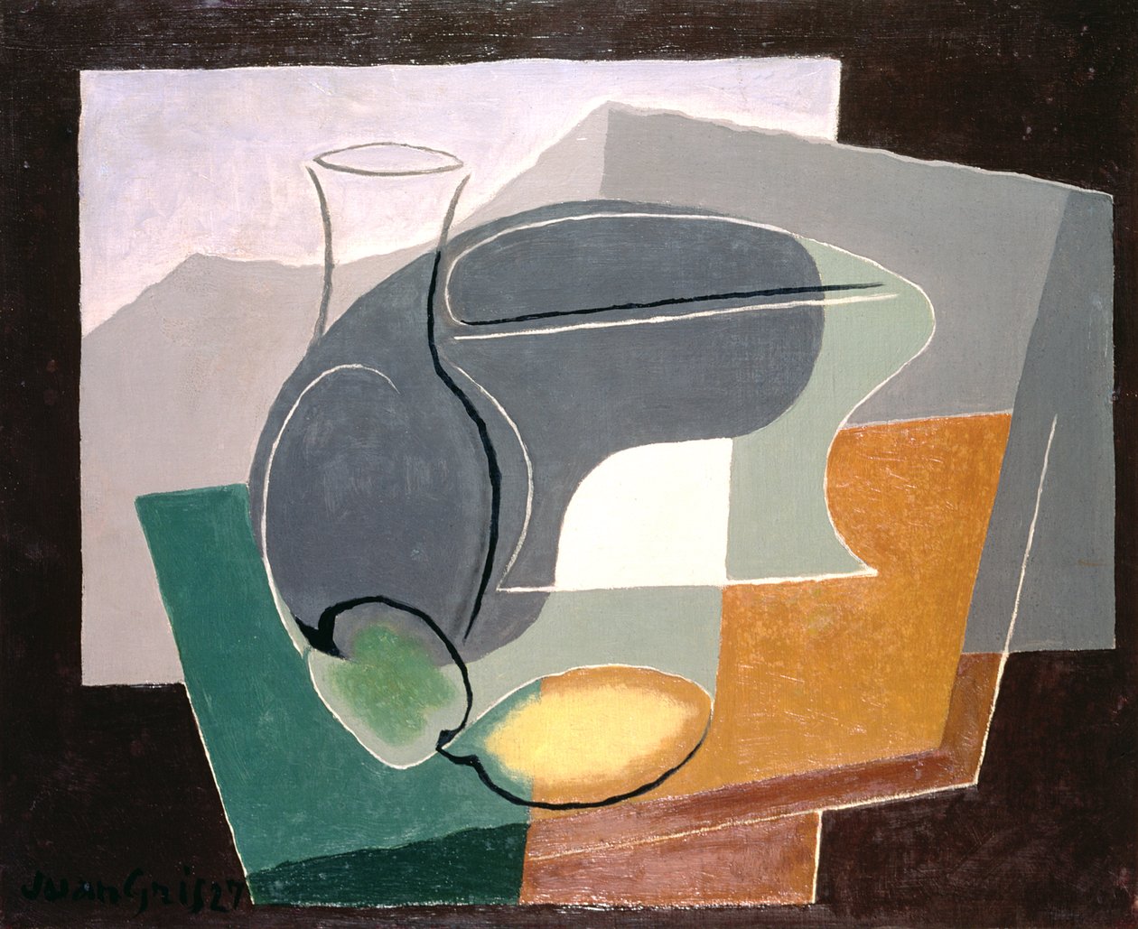Gyümölcstál és kancsó, 1927 alkotó: Juan Gris