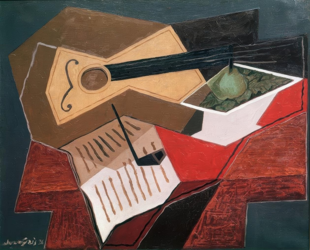 Gitár és gyümölcstál alkotó: Juan Gris