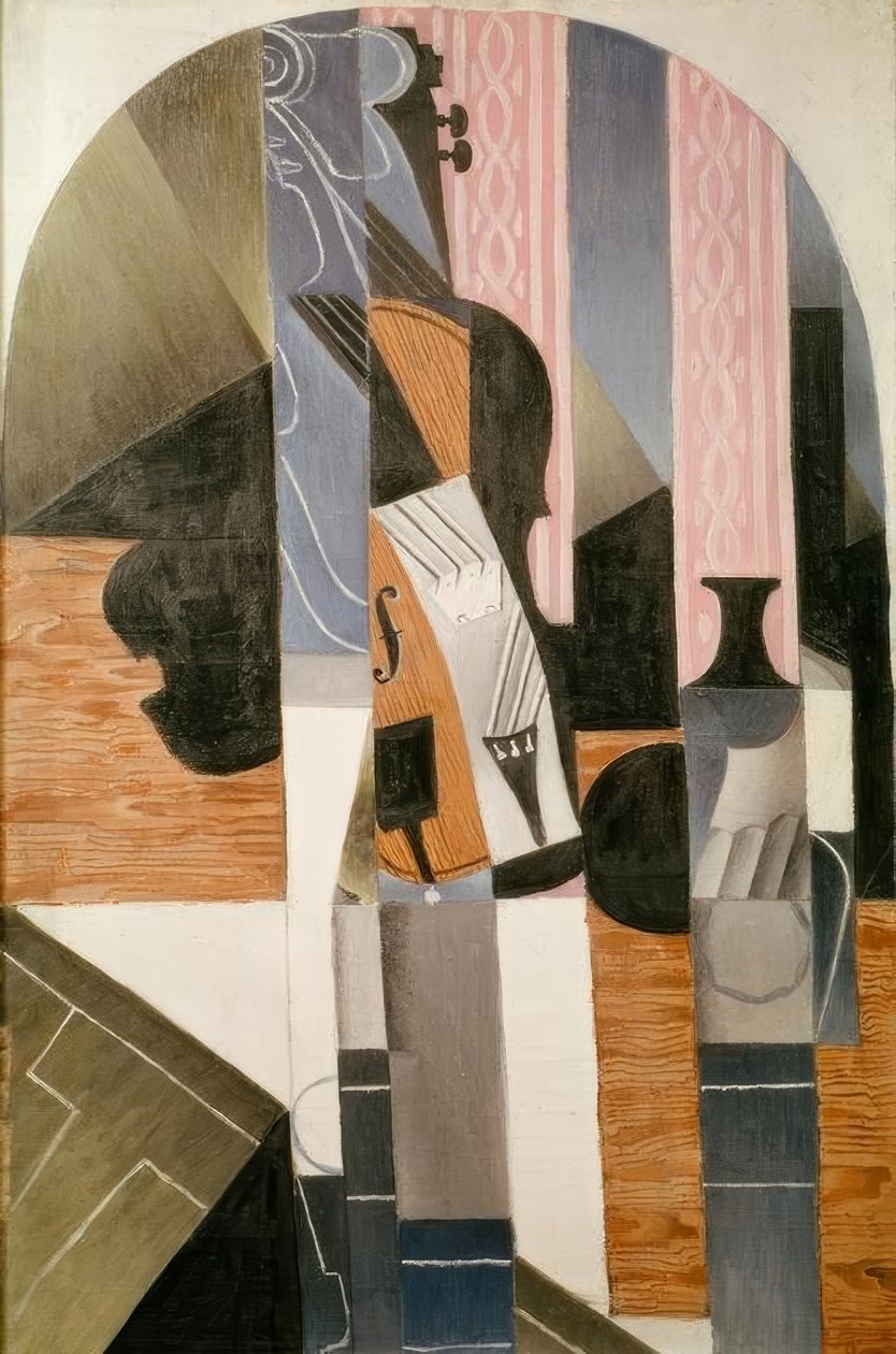 Csendélet. A hegedű alkotó: Juan Gris