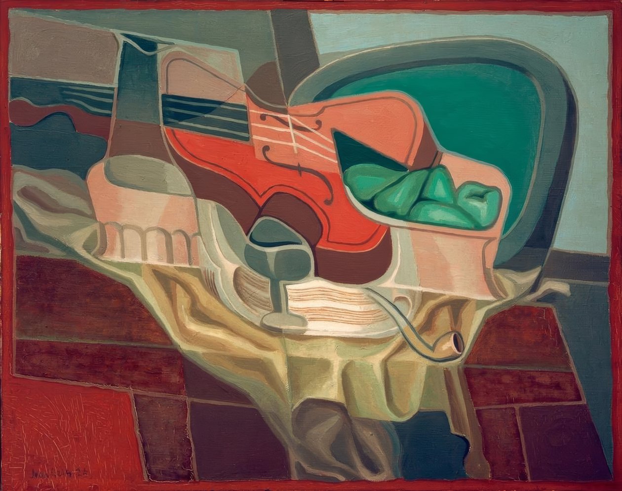 Csendélet (asztal fotellel) alkotó: Juan Gris