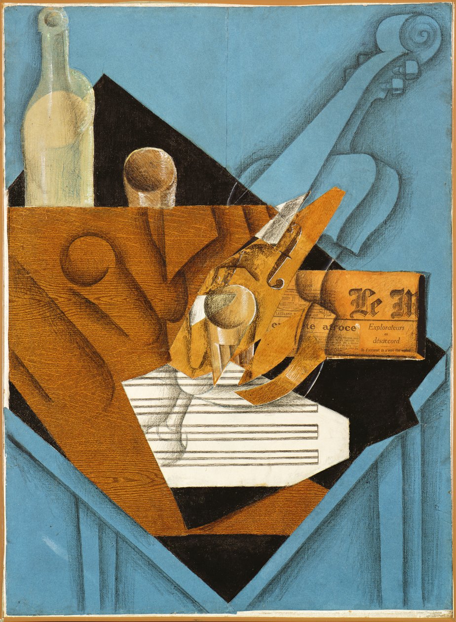 A zenészek asztala, 1914 (kollázs) alkotó: Juan Gris