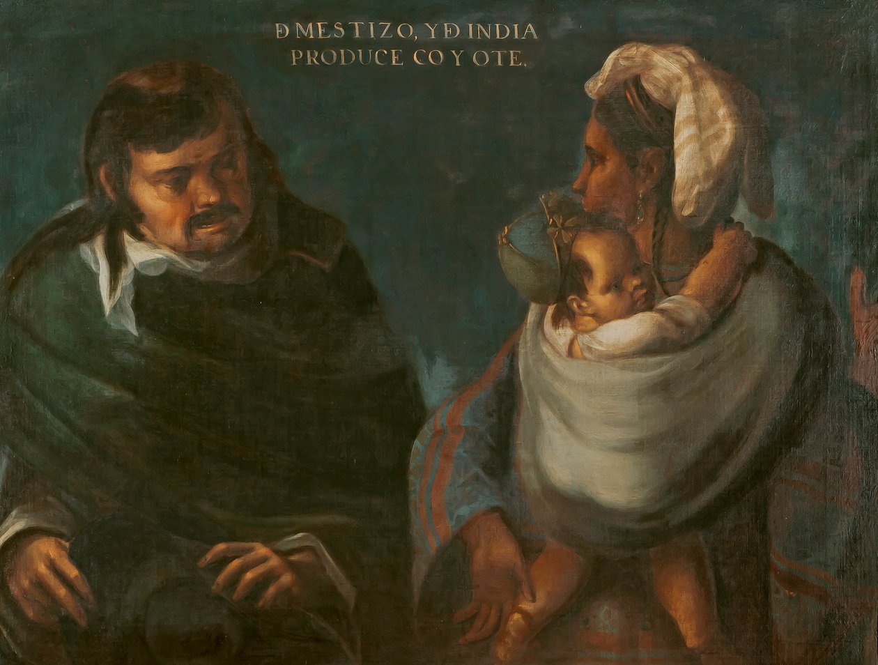 A mestizo és az indián prérifarkast termel, 1715 körül alkotó: Juan Rodríguez Juárez