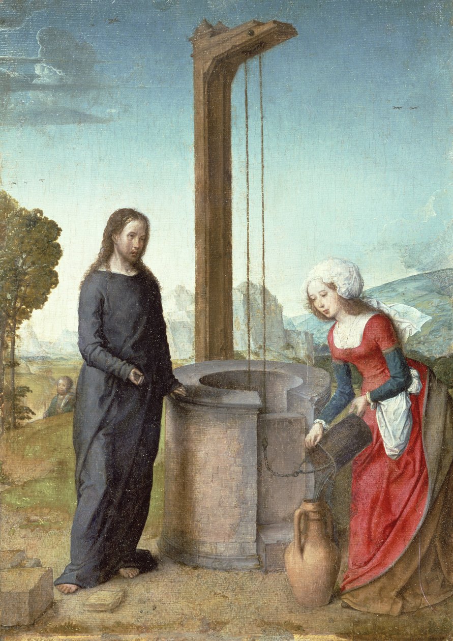 Krisztus és a szamáriai asszony, 1500 körül alkotó: Juan de Flandes