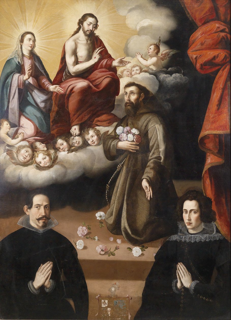 A Madonna és gyermeke Assisi Szent Ferencnek tűnik fel alkotó: Juan del Castillo
