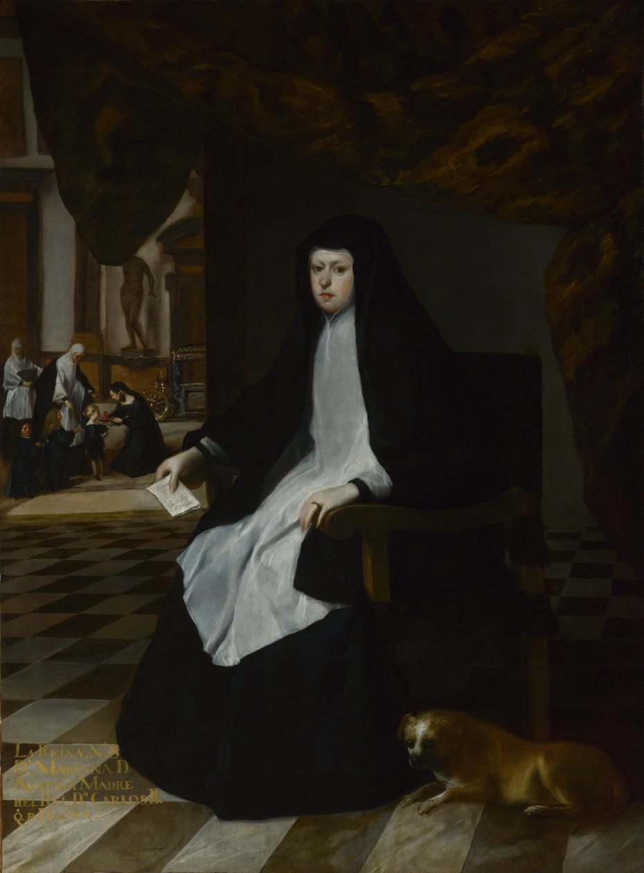 Mariana spanyol királynő gyászban, 1666 alkotó: Juan Bautista Martinez Del Mazo