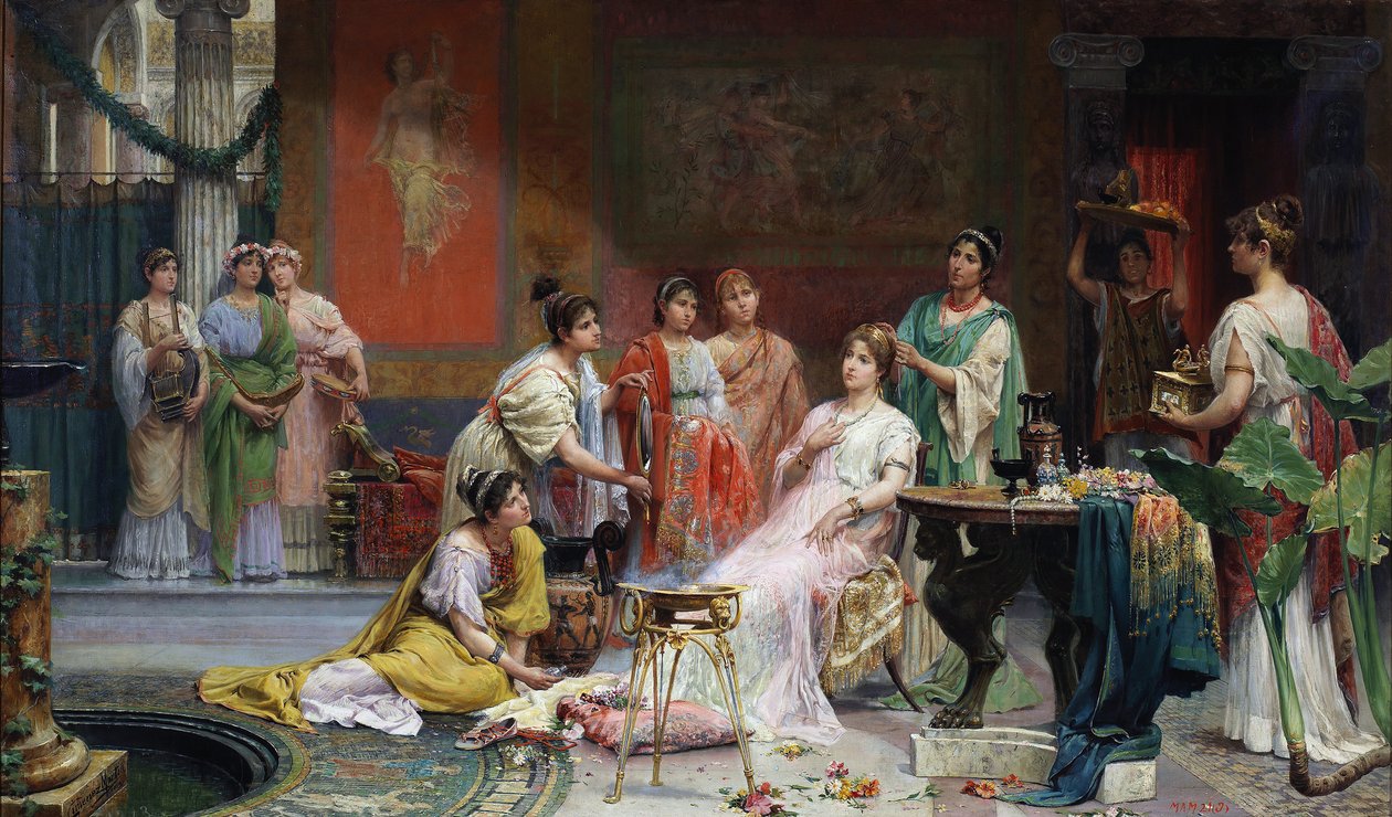 Egy római hölgy vécéje, Juan Gimenez Martin (1855-1901) alkotó: Juan Gimenez y Martin