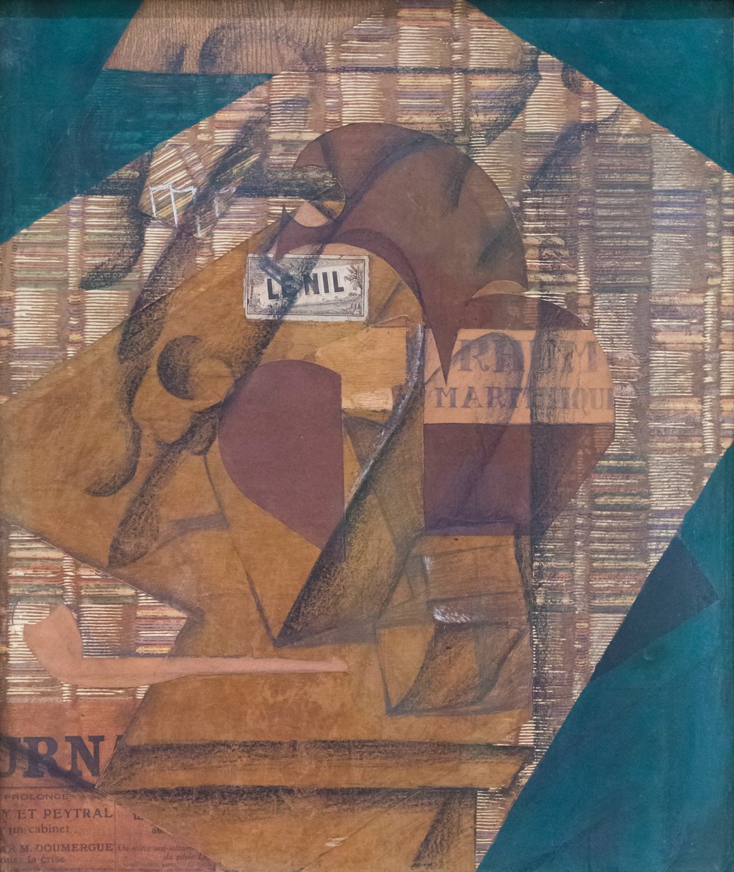 Üveg rum és újság alkotó: Juan Gris