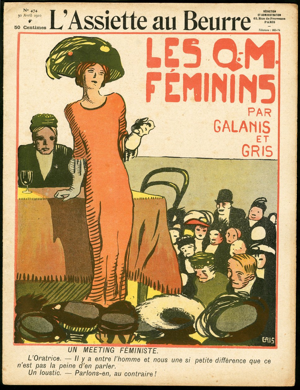 A „” L’Plate au beurre” borítója, 474. szám, Szatirikus színekben alkotó: Juan Gris
