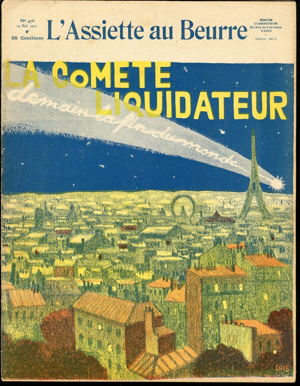 A „” L’Plate au beurre” borítója, 476. szám, Szatirikus színekben alkotó: Juan Gris