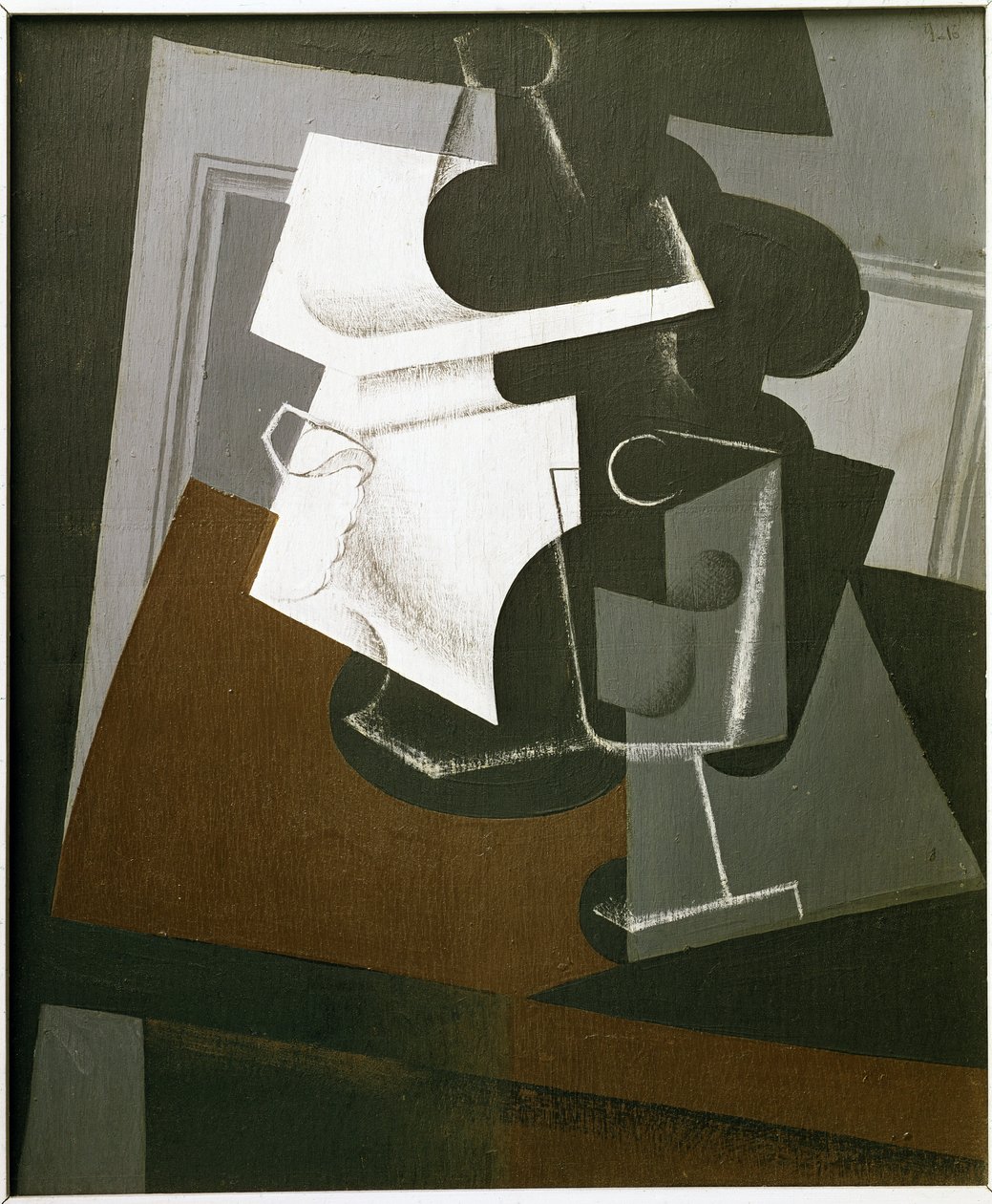 Csendélet egy asztalon - olaj, fa alkotó: Juan Gris