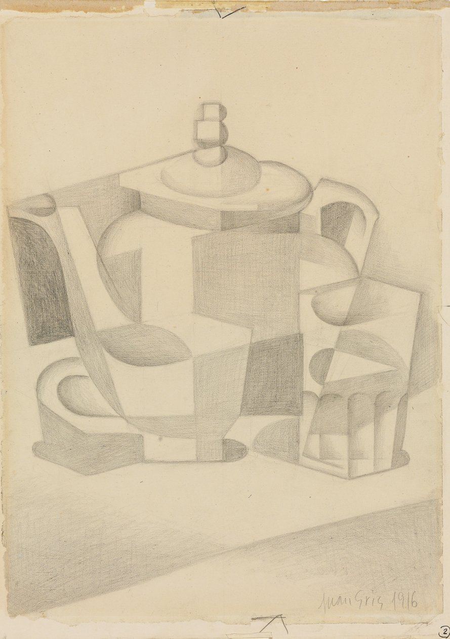 Csendélet teáskannával; Nature morte a la theiere, 1916 alkotó: Juan Gris