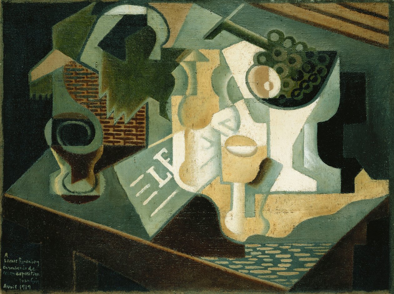 Az asztal az épület előtt; La Table Devant le Battiment, 1919 alkotó: Juan Gris