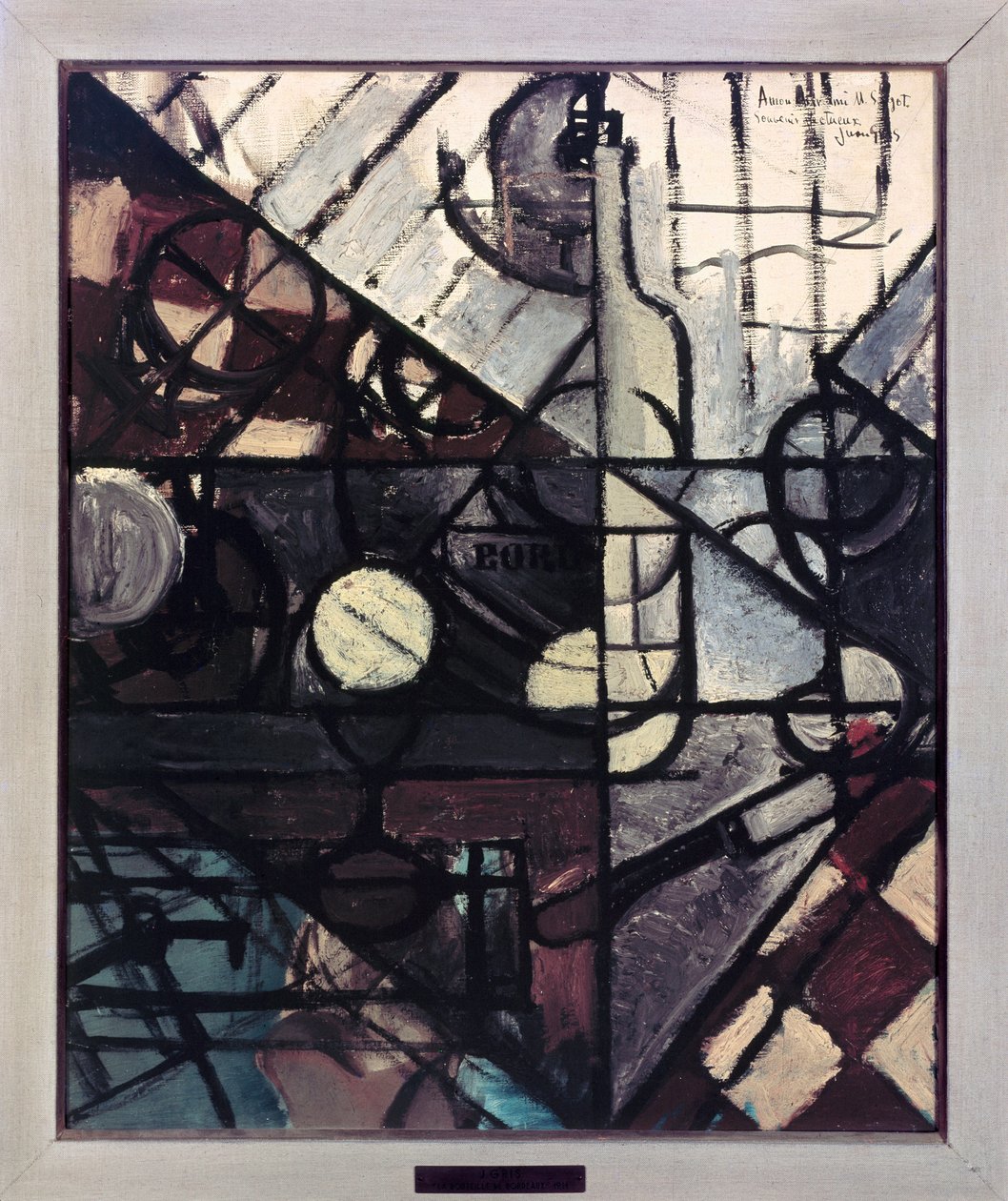 Bordeaux-i üveg (olaj, vászon, XX. század) alkotó: Juan Gris