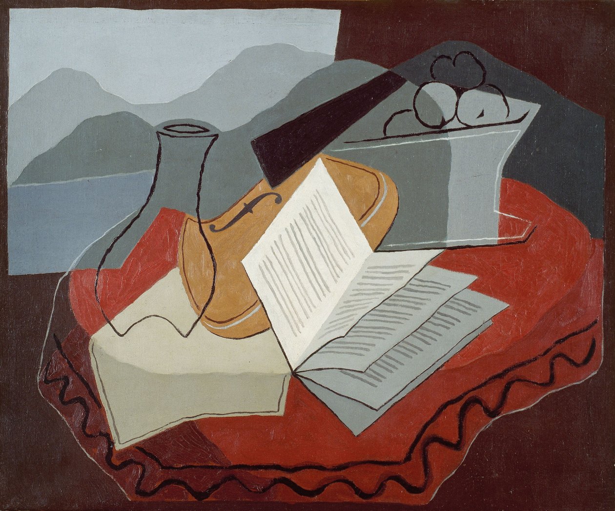 Hegedű a nyitott ablak előtt alkotó: Juan Gris