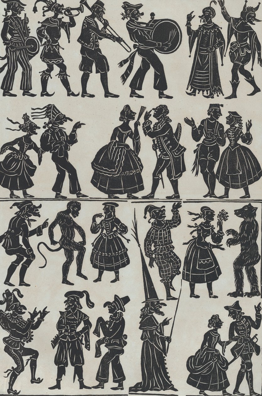 Kínai árnybábok figuráinak 7. lapja, 1859. alkotó: Juan Llorens