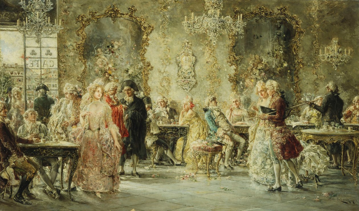Elegáns figurák egy párizsi kávézóban alkotó: Juan Pablo Salinas Tervel