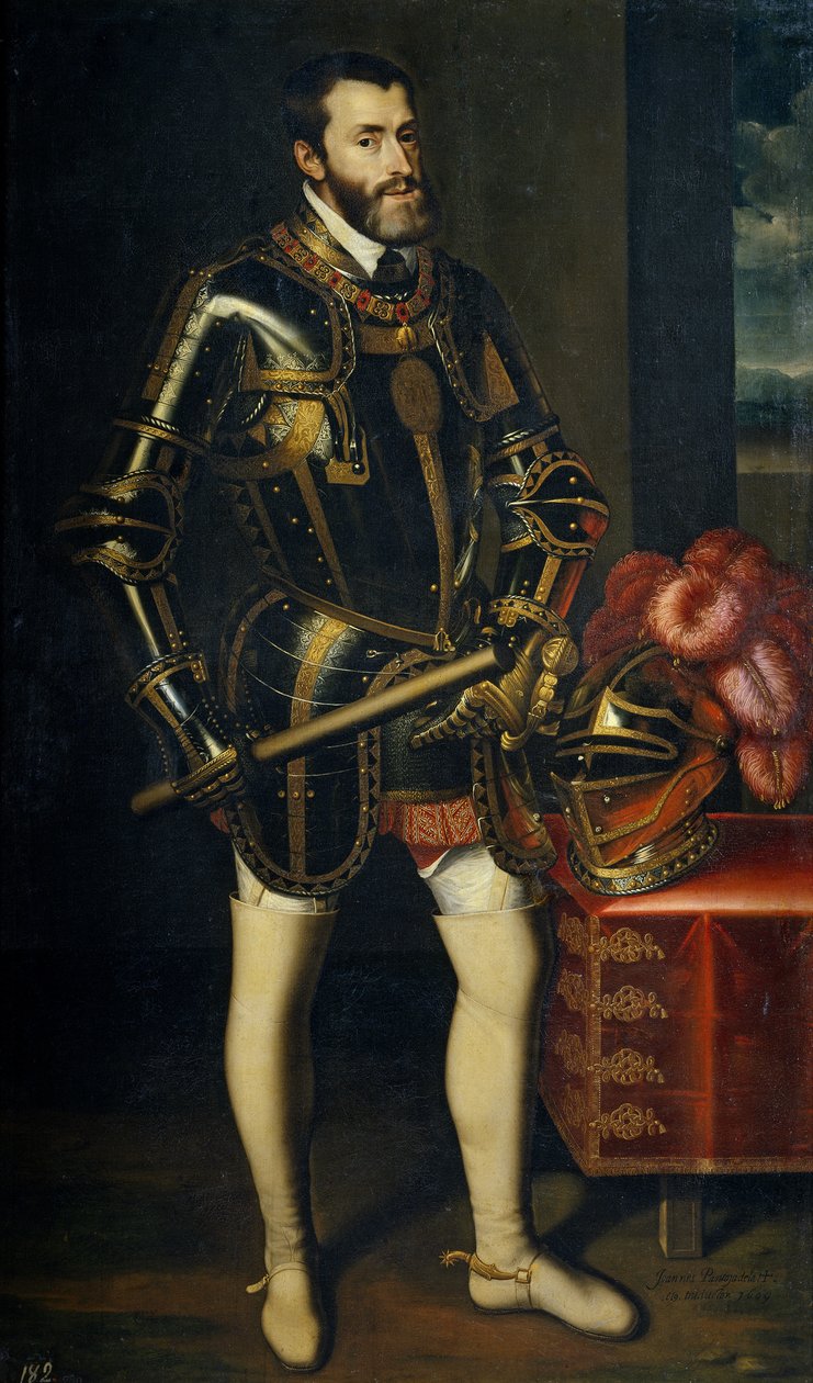 V. Károly spanyol portré 1500-1558, 1605 alkotó: Juan Pantoja de la Cruz