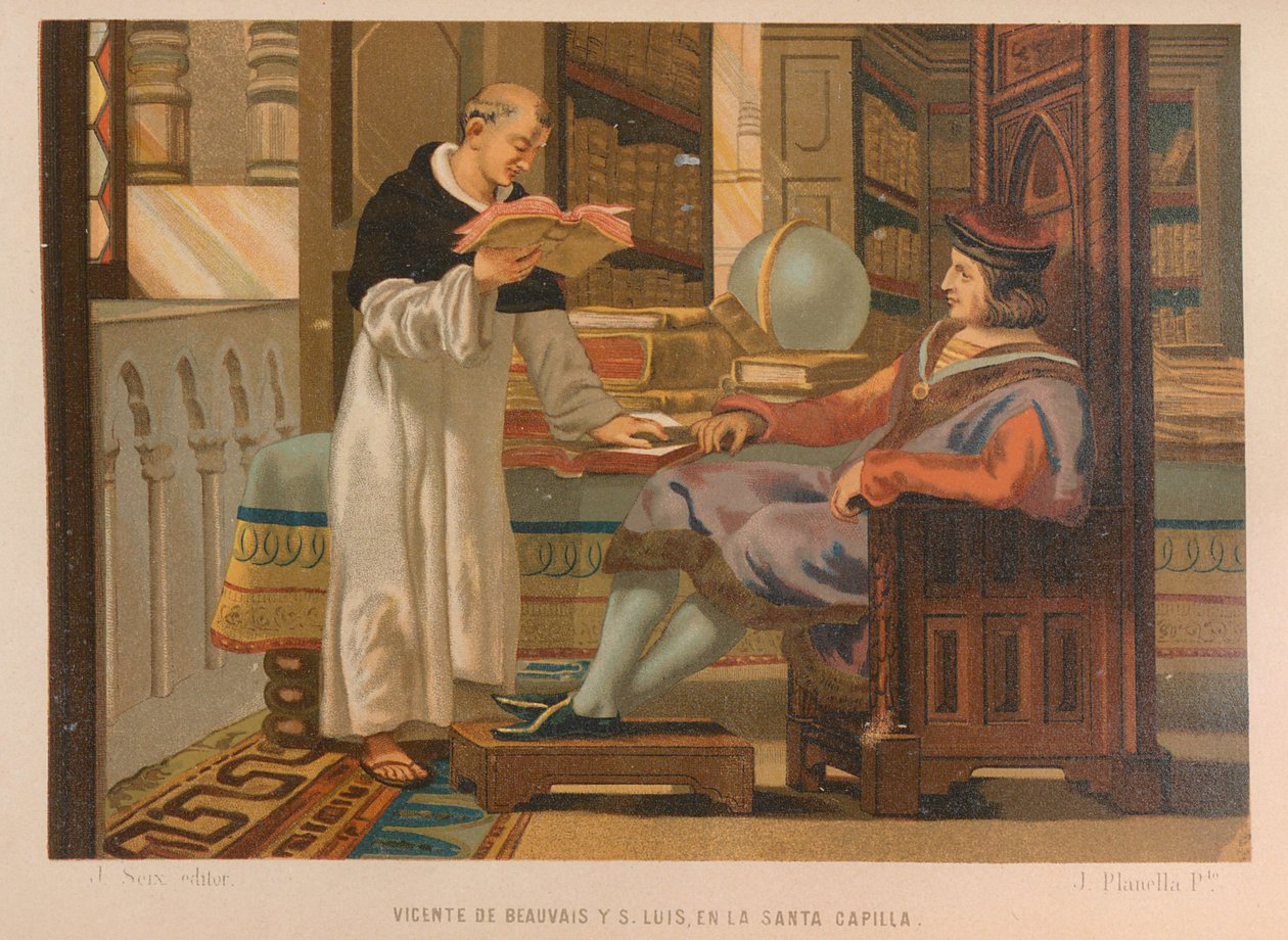 Beauvais-i Vincent és Saint Louis. Forrás: La ciencia y sus hombres, 1879. alkotó: Juan Planella y Rodríguez