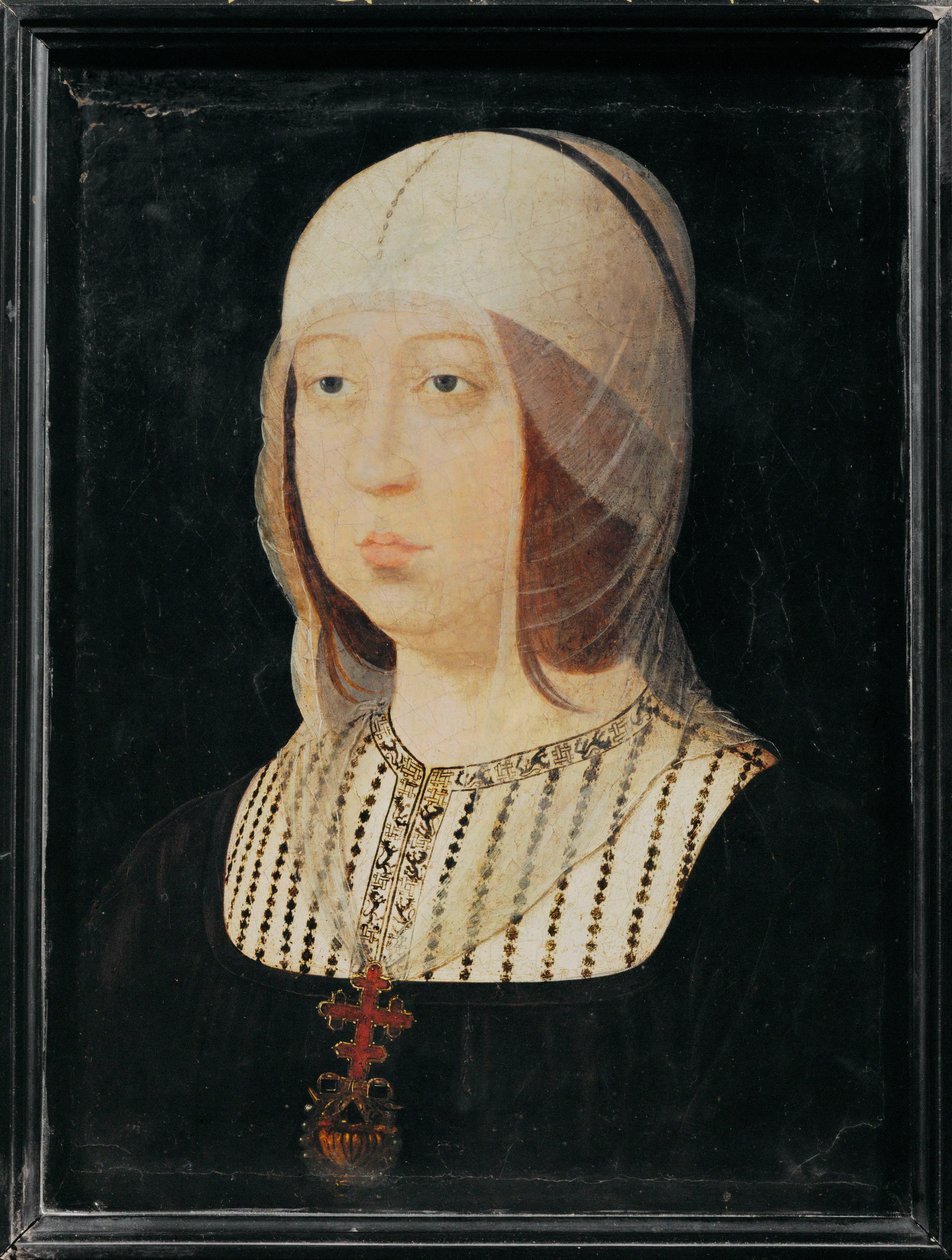 Kasztíliai Katolikus Izabella, Aragóniai Ferdinánd felesége ... (festmény fára) alkotó: Juan de (attr. to) Flandes