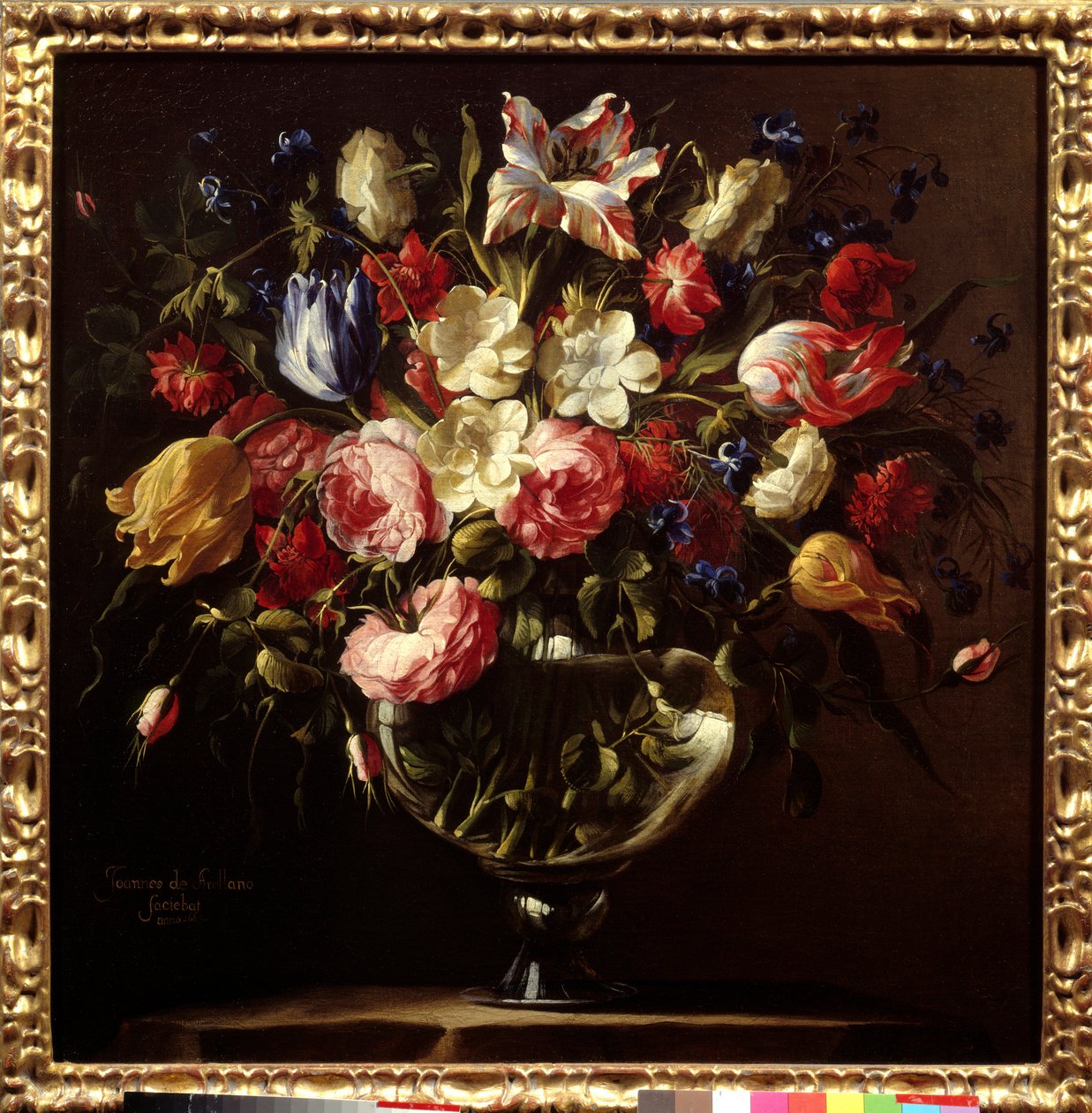 Váza virágokkal. Juan de Arellano (1614-1676) festménye alkotó: Juan de Arellano