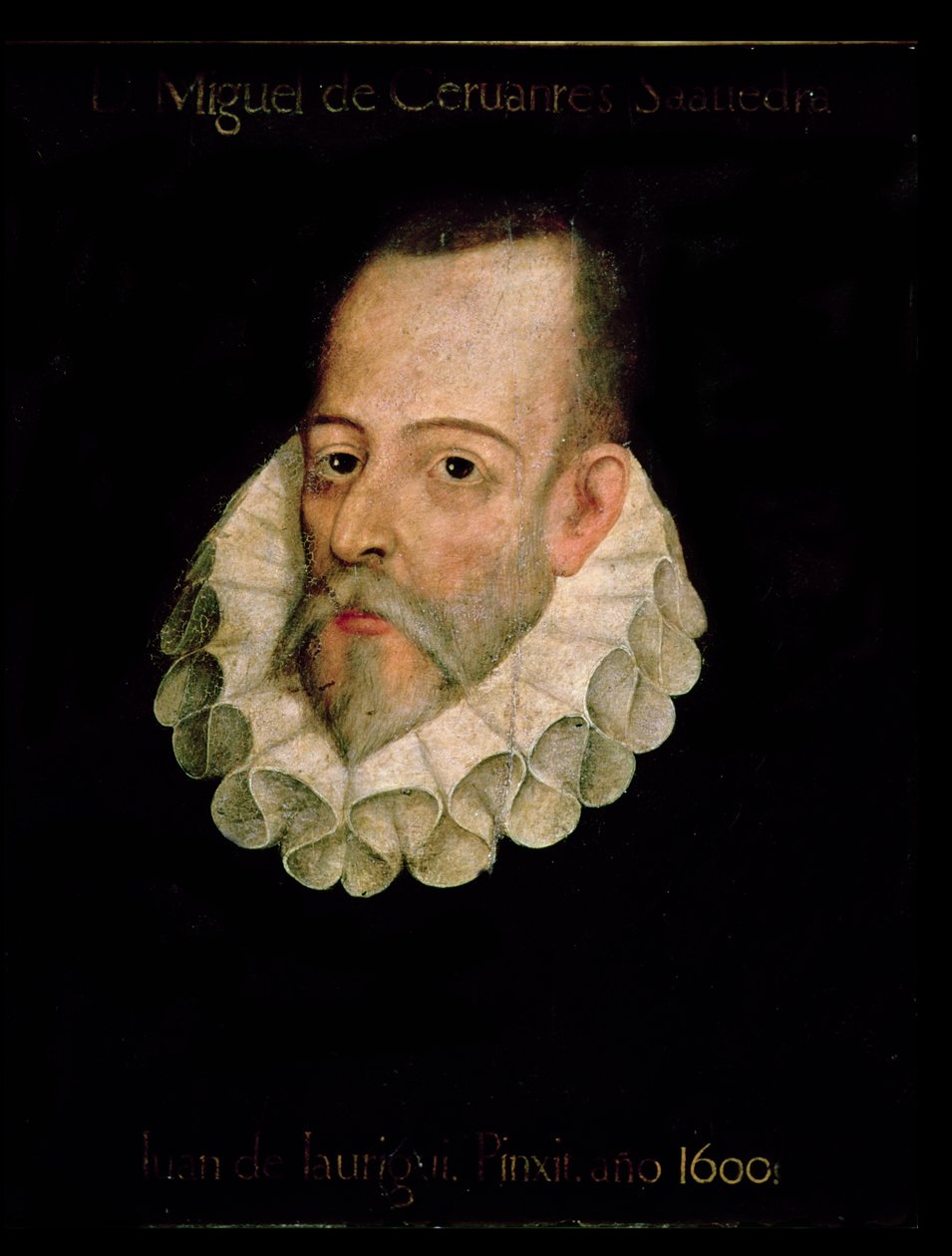 Miguel de Cervantes y Saavedra (1547-1615) portréja 1600 (olaj, tábla) alkotó: Juan de Jauregui y Aguilar