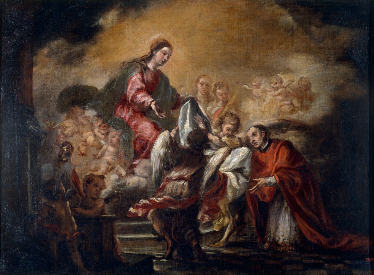 A miseruha felhelyezése Szent Ildephonsusra alkotó: Juan de Valdes Leal