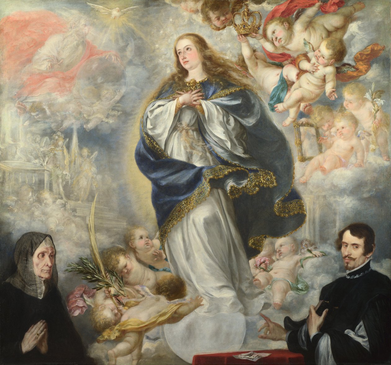 Szeplőtelen fogantatás két adományozóval, 1661 körül alkotó: Juan de Valdes Leal