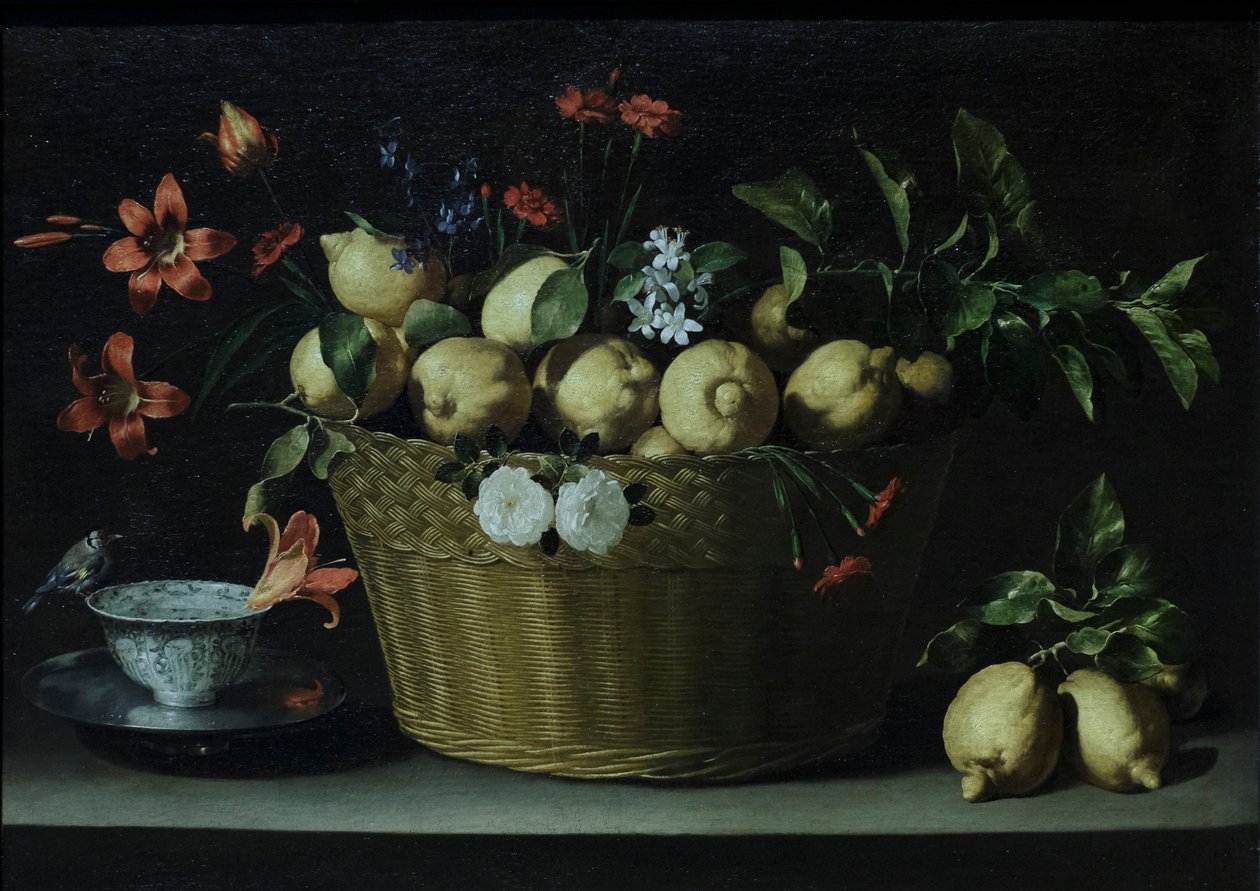 Csendélet citrommal fonott kosárban, 1643-49 körül (olaj, vászon) alkotó: Juan de Zurbaran