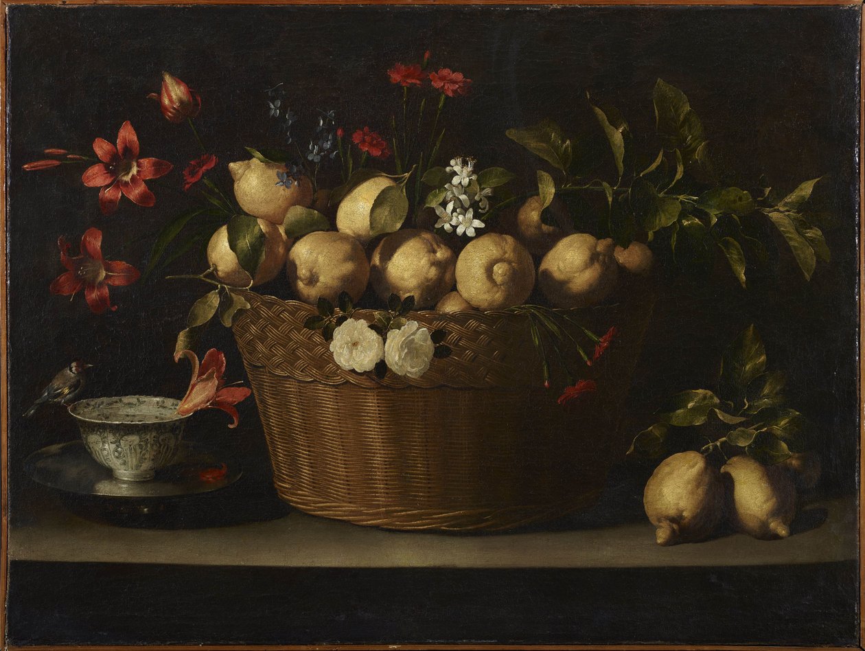 Csendélet citrommal fonott kosárban, kb. 1643-1649. alkotó: Juan de Zurbaran