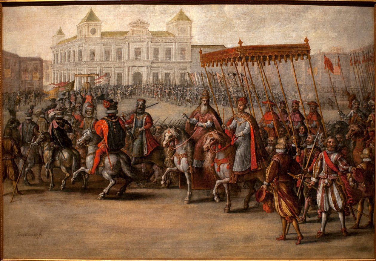 Az Út a császári szentséghez V. Károly (1500-1558) Bolognában (Olaszország), február 24. alkotó: Juan de la Corte