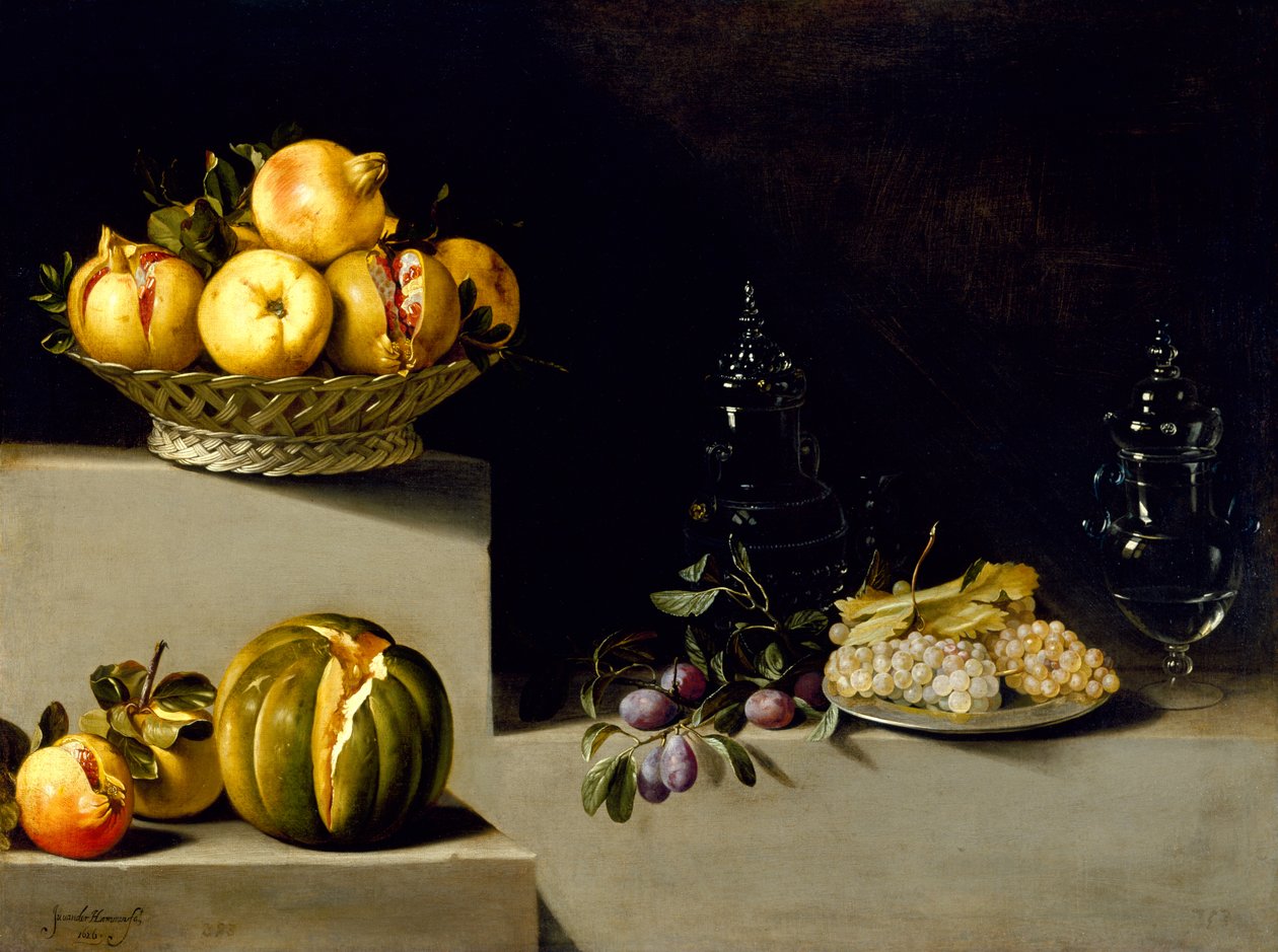 Csendélet gyümölccsel és üvegáruval, 1626 alkotó: Juan van der Hamen